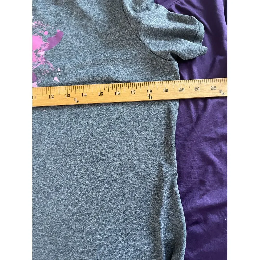 Lot 3 Workout Outfits 2 Tops 1 Nike Skort, Under Armour Purple & Gray Size M/L - Picture 12 of 13